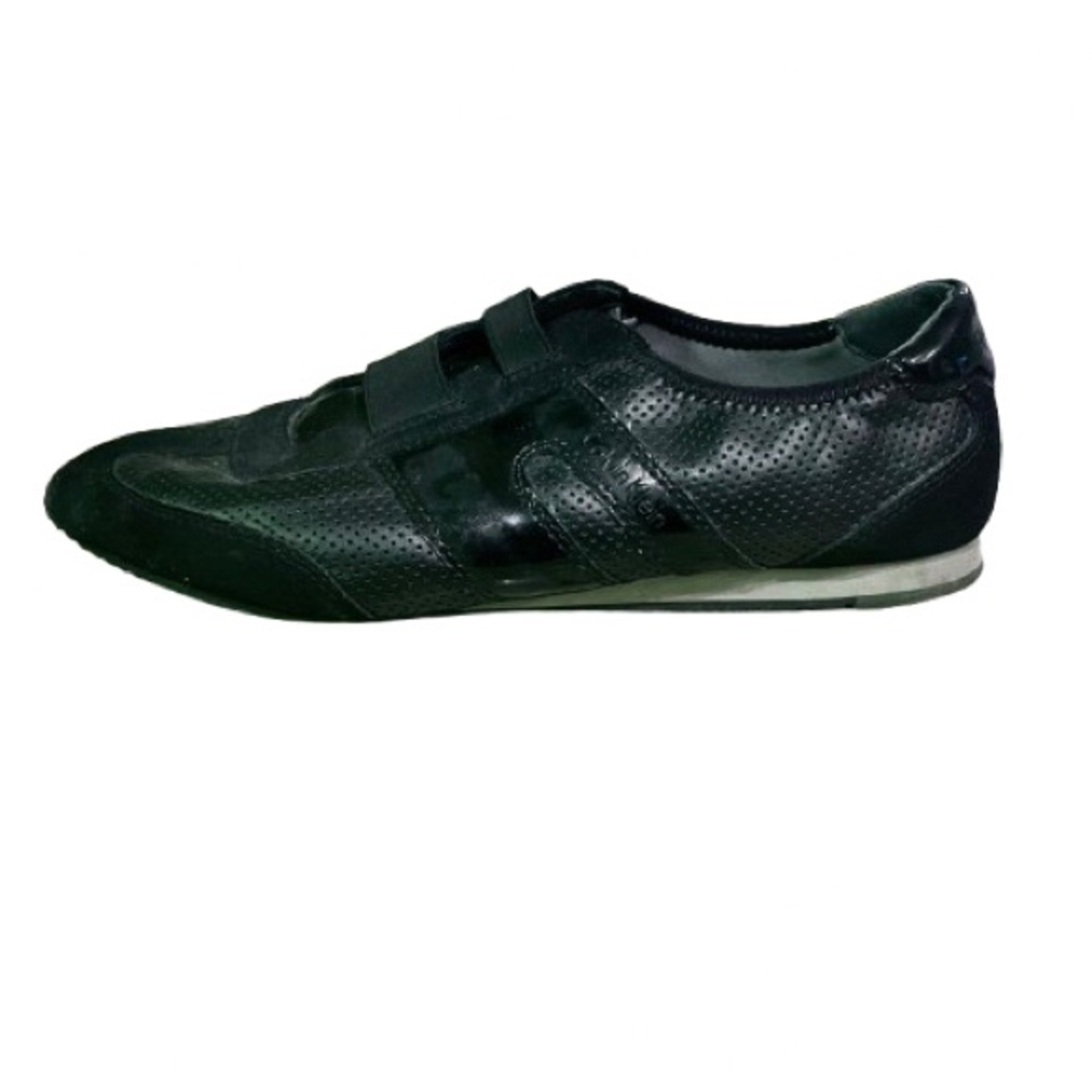 Calvin Klein Black Canvas & Patent Leather Fancy Sneakers Sport Walking …
